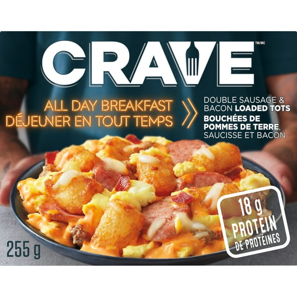 CRAVE All Day Breakfast Double Sausage and Bacon Loaded Tots, 255g