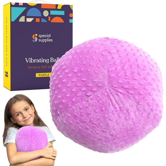 Special Supplies Vibrating Sensory Massage Ball for Stress Relief, Purple