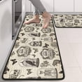 thumbnail image 2 of Kitchen Rugs Sets Of 2,Beige Curiosity Shoppe Pattern Anti Fatigue Kitchen Mat Rugs Non Slip Washable,Decorative Kitchen Floor Mats for Kitchen,Sink,Laundry,17"x47"+17"x47", 2 of 5