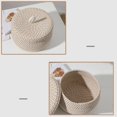 thumbnail image 6 of Hand-woven Storage Basket with Lid Cotton Rope Container for Eggs Snack Tray Baby Laundry Toy Organizer Home Decorations, 6 of 8