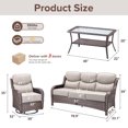 thumbnail image 5 of Jentlehouse Outdoor Patio Furniture Set,All-Weather Wicker Sofa Set with Outdoor Rockers & 2-Tier Table,Outdoor Conversation Furniture Set for Garden Porch Balcony Deck, 5 of 11