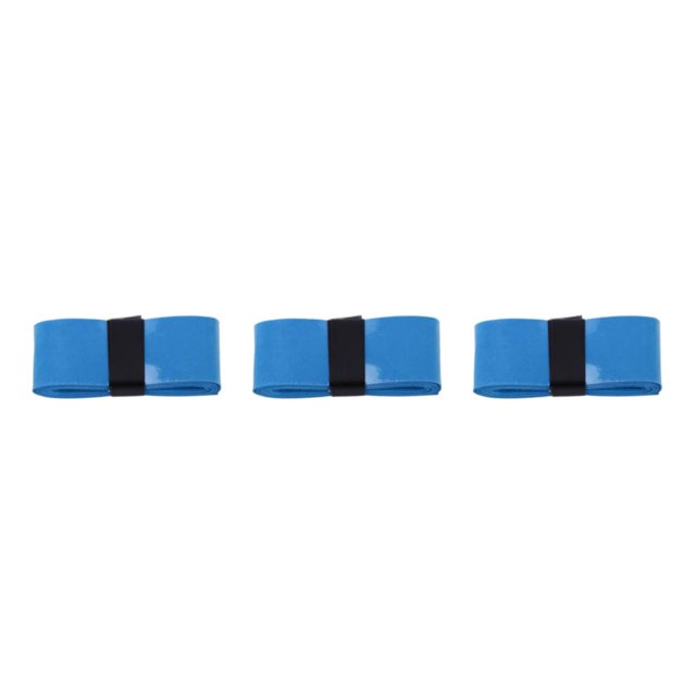 Transemion Surpoignée de Tennis avec Plusieurs Surfaces - Raquette de Badminton Durable et Non Toxique Surpoignée Bleue Carrée pack 3ensemble