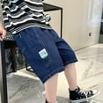 thumbnail image 4 of JFOPQVSM Boy's Jean Shorts Baggy Elastic Waist Distressed Denim Shorts Ripped Frayed Hem Fashion Casual Summer Jorts (1-8Y), 4 of 5