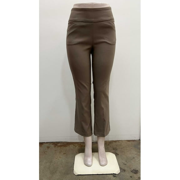 Counterparts Women's pull on luxe stretch ankle length bootcut Pants with front slash pockets .