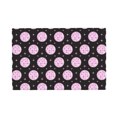 

Placemats Set of 4 Pink Groovy Disco Ball Place mats for Dining Table Indoor/Outdoor Cute Heat Resistant Washable Table Mats(18 x 12 )
