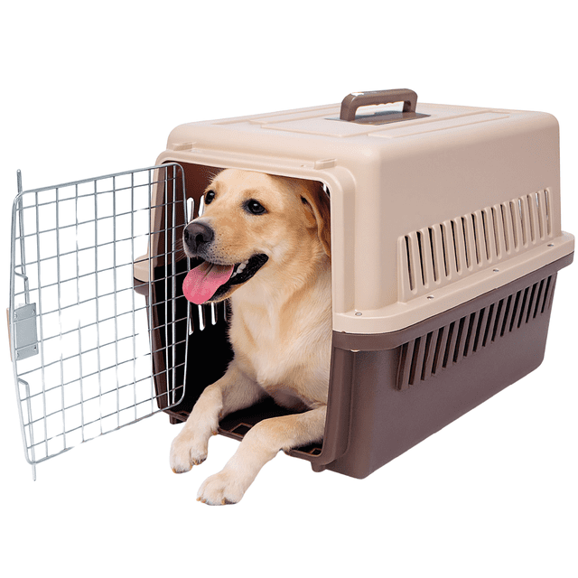 Transportadora Kennel Para Razas Grandes Polipets -segura Practica Con Ventilación