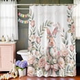 thumbnail image 5 of Shower Curtain for Bathroom Easter Bunny Garland Leaves Waterproof Bath Curtains Shower Curtains with Hooks,Country Rabbit Leaves Bathroom Curtain Privacy Drapes for Bathtubs Toilet 36x72in, 5 of 9
