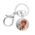 thumbnail image 4 of Llaveros creativos de diseño de dibujos animados, llaveros de aleación de cabujón de vidrio hechos a mano, Mylene Farmer, cantante famoso, 4 of 4