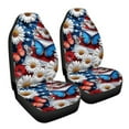 thumbnail image 7 of ZIATUBLE Butterfly Daisy Car Seat Protector Set American Flag High Bucket Seat Covers Auto Seat Accessories for 4 of July 2 Piece Fit Most Vehicle Sedan Truck Van Soft Car Seat Cover Full Set, 7 of 7