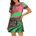 thumbnail image 1 of Disketp Neon Desert Moon para Camisón Corto de Manga Corta para Mujeres, Camisón Cómodo con Escote Redondo, Bonito y Confortable, 1 of 6