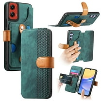 Dteck for Moto G Play 2024 Wallet Case with RFID Blocking Credit Card Holder,Wristband Strap Kickstand PU Leather Flip Shockproof Cover Women Men for Motorola Moto G Play 4G 2024 Case,Green