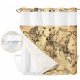 thumbnail image 2 of Beige Map No Hook Shower Curtain Waterproof, Bathroom Curtains with Snap in Liners and See Through Top Window, Retro Farmhouse Abstract Illustration Art Hotel Style Bathtub Curtains Shower 72"Wx72"L, 2 of 8