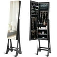 thumbnail image 1 of Giantex Standing Jewelry Armoire with Full Length Mirror and 12 LED Lights, Black, 1 of 10