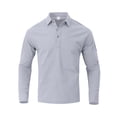 thumbnail image 5 of Men's Linen Cotton Long Sleeve Shirt Top Casual Lapel Button Down Shirt Loose Fit Breathable Waffle Knit Soft Textured Business Casual Work Office Travel Outfit | AESTIVO,Gray 2XL, 5 of 9