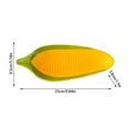 thumbnail image 3 of Handpainted Ceramic Corn Cob Dishes Family Sized Plates Microwave Dishwasher Shape, 3 of 4