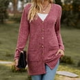 thumbnail image 5 of QUYUON Womens Cardigans Lightweight Deals Long Sleeve Fuzzy Cardigans for Women Polyester Plus Size Womens Cardigan Cardigan Jacket Style Q-10163 Fall Cardigan Sweater Outerwear Coat Wine XXL, 5 of 5
