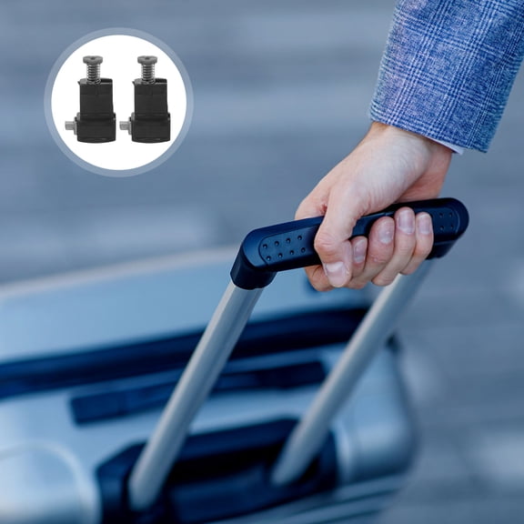 Baluue 2-Pack Telescopic Luggage Handle Replacement with Locking Clips, Black, Easy Install Travel Accessory