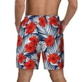 thumbnail image 4 of Goofa Leaves And Flowers Printed Men's Swim Trunks Board Shorts Quick Dry Mens Swimming Trunks with Compression Liner,Breathable Fit Hawaii Beach Shorts-Large, 4 of 9