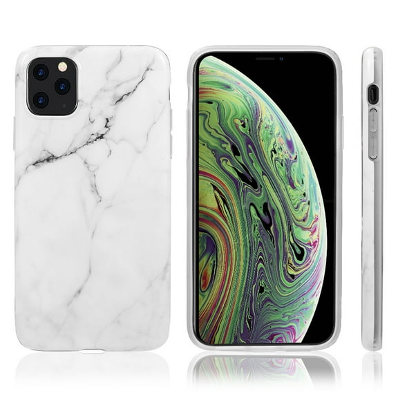 Apple iPhone 12 Pro Max /6.7" Phone Case Hybrid Marble Texture Luxury Fashion Soft Rubber Silicone Gel TPU Protective Cover Ultra Slim Shockproof WHITE Marble Stone Pattern Cover for iPhone 12 PRO MAX