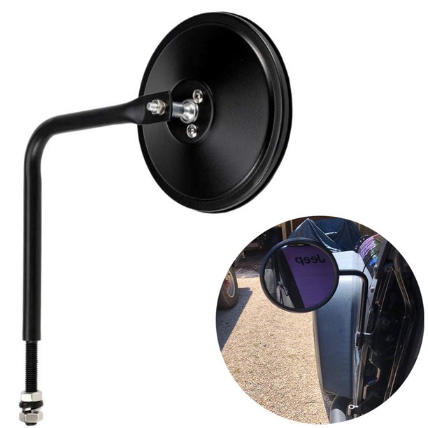 2Pcs Round Mirrors for Jeep, Circular Adventure Door Hinge Mirrors Side
