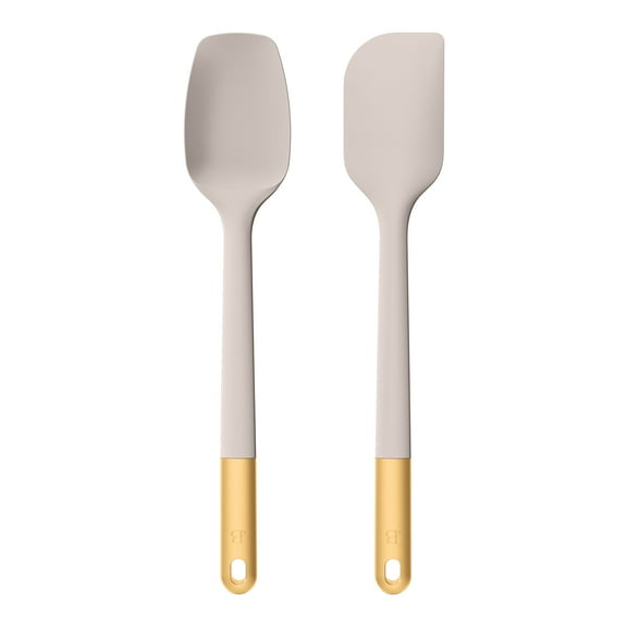 Beautiful 2-Piece Silicone Spatula Set, Porcini Taupe by Drew Barrymore