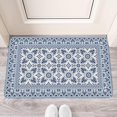 thumbnail image 2 of Bohemian Vintage Blue Flowers Door Mat Welcome Door Mat for Front Door, Home Entrance, Yard, Floor, Patio, Non Slip Spring Summer Welcome Mat Indoor Outdoor Doormat 0"*", 2 of 6