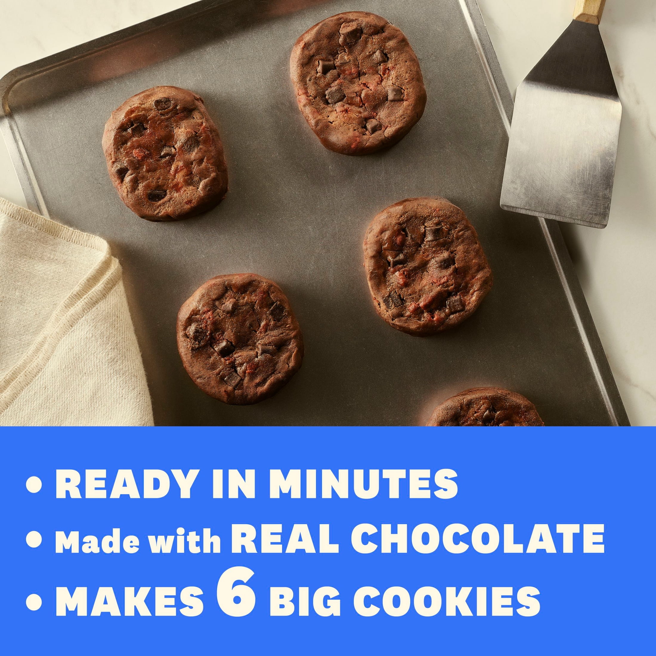 Pillsbury Ready to Bake! Big Cookies Double Chocolate Cherry Cookie Dough, 6 Count, 14 oz