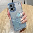 thumbnail image 4 of Kadem For Motorola Moto G45 5g/g34 5g Phone Cover Rhinestone Flower Tpu Kickstand Case, 4 of 5