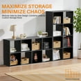 thumbnail image 5 of 4 Tier Bookcase,47.7 Inch Tall Bookshelf Storage Wall Shelf Organizer Display Cube Book Shelf, Corner Storage Organizer, Black, 5 of 11