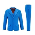 thumbnail image 4 of Boys' Suit Boys Suits Fit 3 Piece Blazer Waistcoat Pants Shawl Lapel Suits Set Blue Kid Outfit for Party Wedding Size 9, 4 of 5