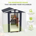 thumbnail image 5 of DTTRA 8 x 6 ft Metal Outdoor Storage Shed, Heavy Duty Galvanized Steel Garden Tool House with Lockable Doors, Air Vents and Sloped Roof for Backyard Patio Lawn Equipment, White, 5 of 7