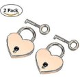 thumbnail image 4 of Candado con llave, 2 candados con forma de calavera en forma de corazón (oro rosa), 4 of 4