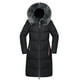 thumbnail image 5 of Abrigo acolchado de algodón Chaqueta de mujer de largo medio con relleno de algodón y plumón, chaqueta de invierno con cuello de piel por encima de la rodilla y acolchado de algodón, 5 of 5