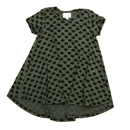 

Pre-owned LuLaRoe Girls Gray | Black Hearts Dress size: 2T