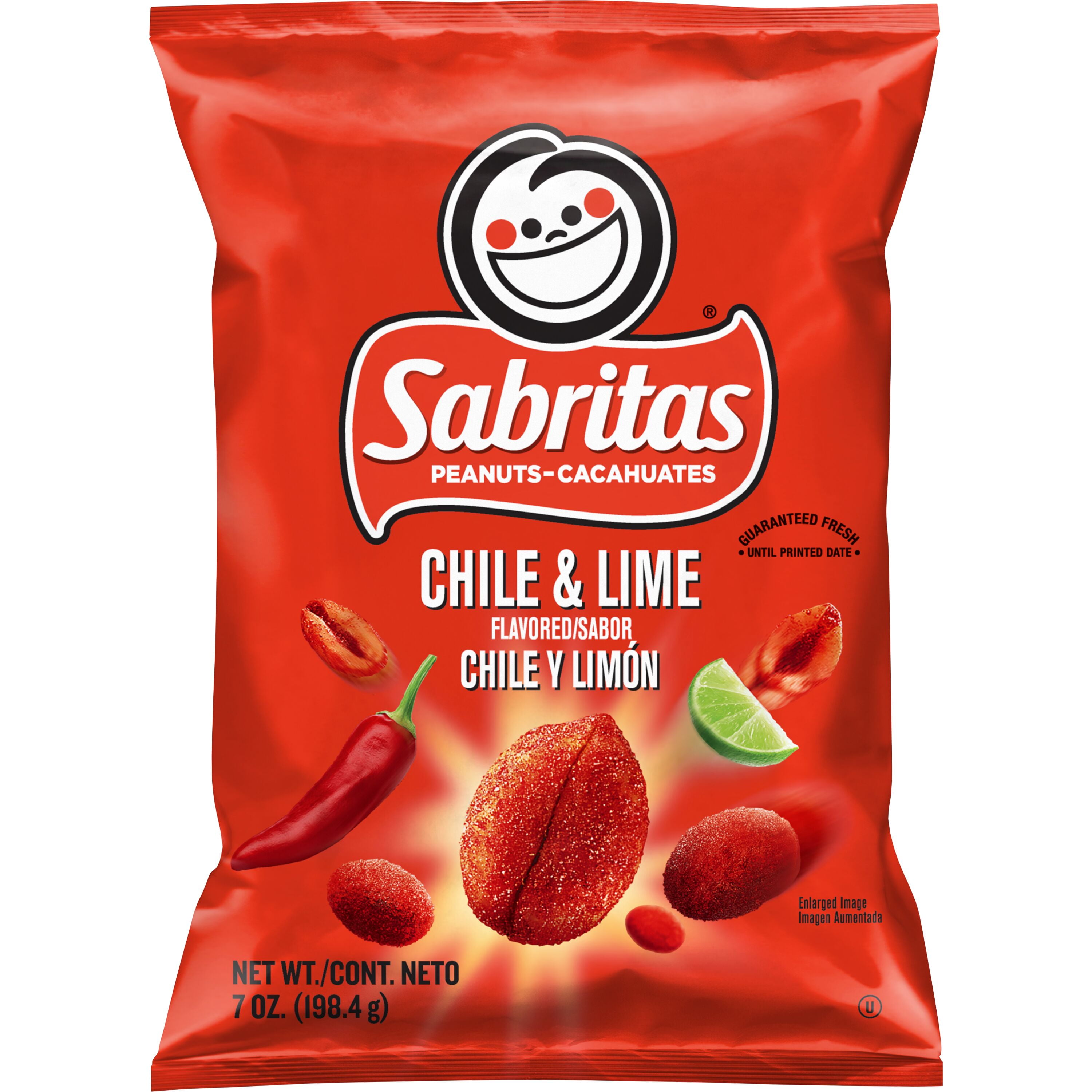 (12 pack) Sabritas Chile and Lime Flavored Peanuts, 7 oz Bag