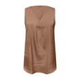 thumbnail image 5 of Women Basic Camisoles Casual Tank Tops V Neck Soild Color Satin Vest Shirt Fashionable Summer Casual Basic Slim Fit Top Shirt Clothes, 5 of 5