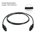 thumbnail image 2 of Uxcell Fiber Optic Audio Cable Digital Optic Cable 5.9FT TOS Optical Link Plastic Straight for TV DVD Black, 2 of 6