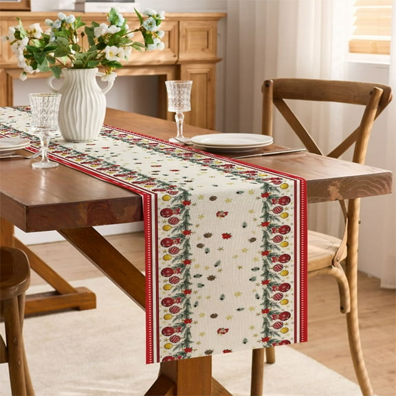 ToyKingdee Christmas Table Runner, Merry Christmas Nutcracker Soldier Table Decorations, Red Green Buffalo Plaid