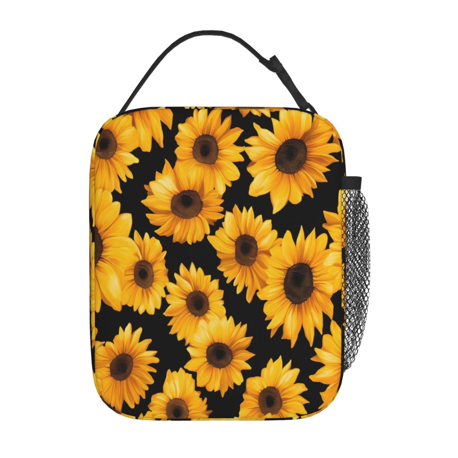 Lunch Bag For Women Men Insulated Portable Lunch Box Bento Box Office Picnic Travel Cooler Bag Yellow Sunflowers