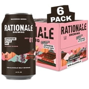 Rationale Brewing Non-Alcoholic Cherry Blossom Japanese Style Lager, 6 Pack, 12 fl oz Cans, Premium Craft Non-Alcoholic Beer, Zero Alcohol, Brewed with Rice and Saphir Hops