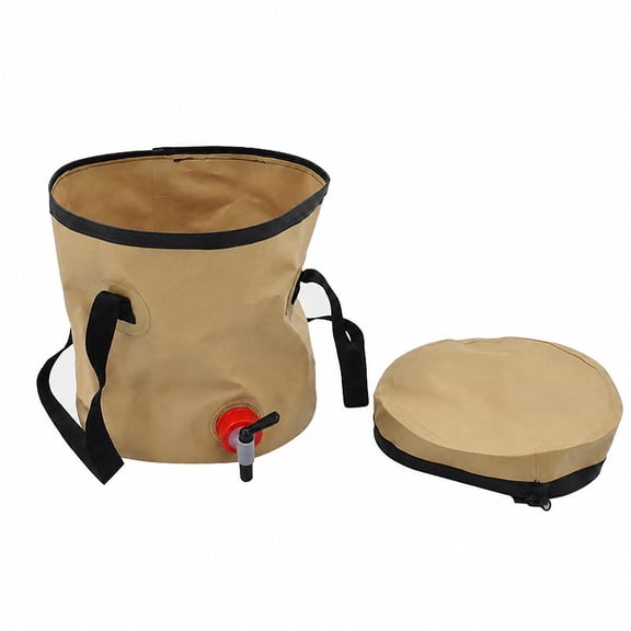 Collapsible Water Bucket with Spigot 5 Gallon Portable Camping Water Container Foldable Outdoor Water Dispenser Jug with Lid & Handles for Camping Fishing Tailgating Beach RV Emergency