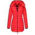 thumbnail image 1 of UKAP Women Outwear Long Sleeve Jacket Solid Color Coat Buttons Fall Overcoats Red L, 1 of 2