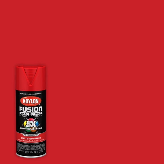 Krylon Fusion All-In-One, Matte, Red Pepper, 12 oz.