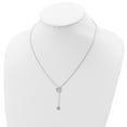 thumbnail image 6 of Auriga Fine Jewelry 925 Sterling Silver Rhodium-plated Polished Adjustable Hearts with CZ Necklace 20" for Women, 6 of 6