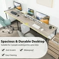 thumbnail image 5 of Gymax L-Shaped Reversible Computer Desk 2-Person Long Table w/Monitor Stand Grey, 5 of 10