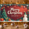 thumbnail image 4 of Colorful Design Merry Christmas Banner Festive Theme Holiday Decoration Snowman for Party Celebration Family Gathering Friends Reunion, 4 of 9