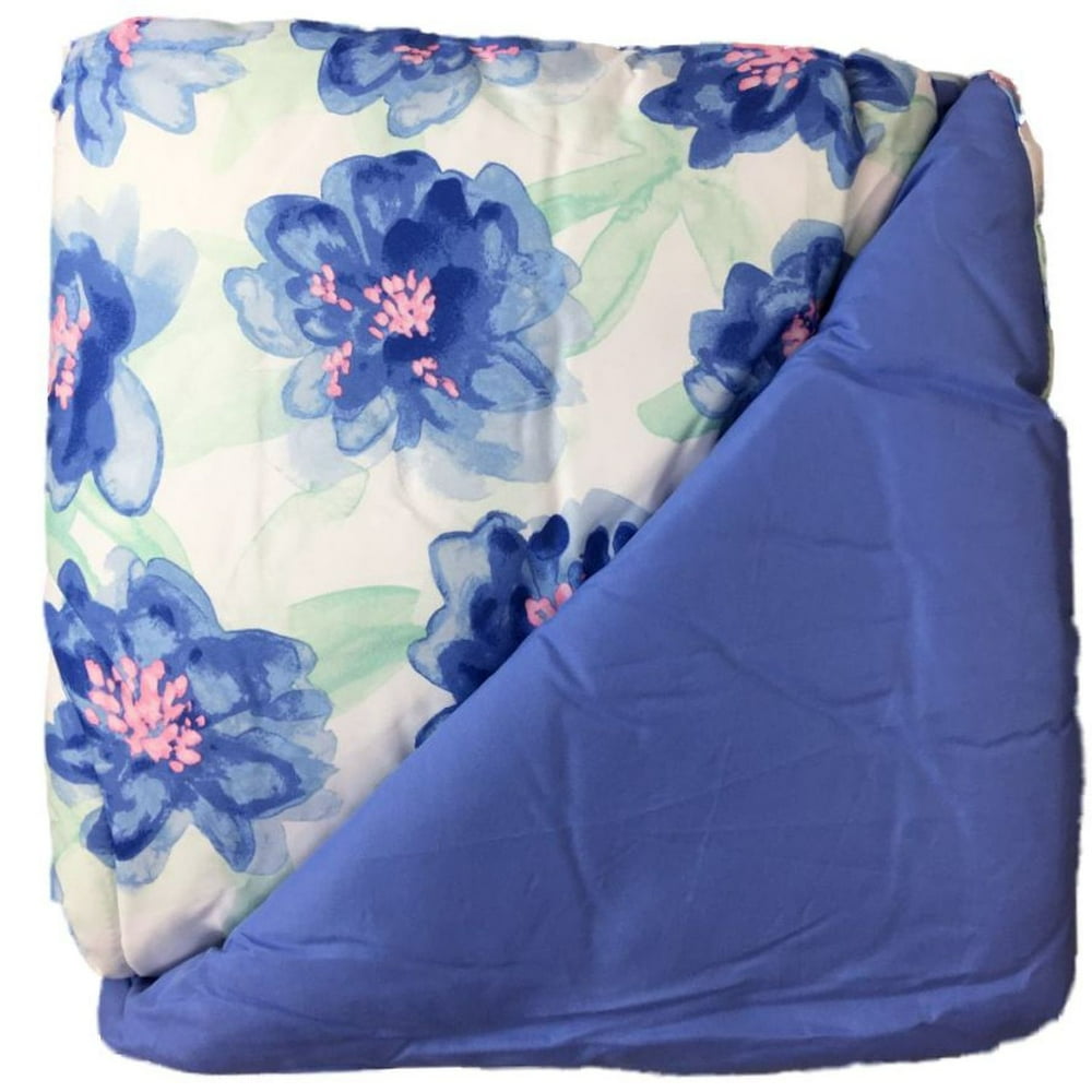 Room Essentials Violet Blue Floral Twin XL Reversible Comforter Dorm
