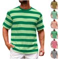thumbnail image 2 of Men's Short Sleeve Striped T-Shirts Big & Tall Crewneck Vintage Stripe Tee Summer Beach Vacation Casual Top Breathable Workout Athletic Running Shirt Jersey Knit, 2 of 6