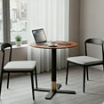 thumbnail image 3 of LeisureMod Round Dining Table with MDF Top and Powder-Coated X-Shaped Steel Base with Brushed Gold Accent Kitchen Table, Seats 2-3 Person for Modern Home and Kitchen Vail Collection, 3 of 12