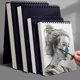 thumbnail image 2 of Cuaderno de bocetos de papel vitela, 30 páginas suaves, encuadernado en espiral, cubierta de madera, se despliega, cuaderno de artista de vitela plano para dibujar, pintar y llevar un diario., 2 of 8